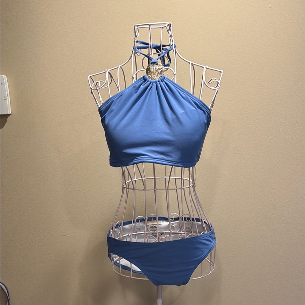 MICHAEL Michael Kors Blue Halter Bikini Set